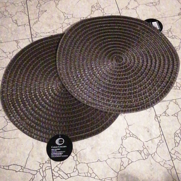 Cotton concepts vinyl placemats brown set - Picture 1 of 2